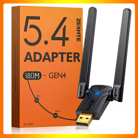 PC 5.4 USB Bluetooth Adapter With High Gain Antenna 590FT / 180M Long Range Plug &Play Bluetooth Ada