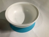 正版 eLipseKids吸盤學習碗 白色水藍色 學習吸盤碗