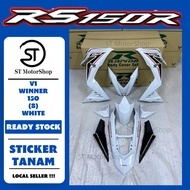 HONDA RS-150R RS150R V1 WINNER 150 (8) WHITE COVER SET (STICKER TANAM) RAPIDO NEW ACCESSORY AKSESORI