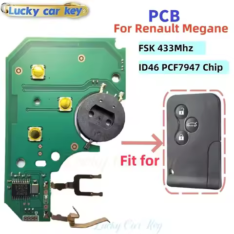 LUCKY PCB 3 Button Car Remote Smart Key Suit for Renault Clio Logan Megane 2 3 Scenic 433Mhz ID46 79
