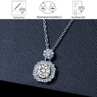 SikRoad Platinum Gold Engagement Necklace PT950 With 2 Karat Moissanite Pendant For Women