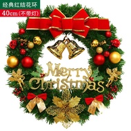 YQ Christmas Wreath40cm50/60/80Christmas Decorations Creative Door Hanging Christmas Tree Ring Ornaments Gift Arrangemen