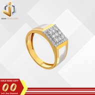 Cincin pria cincin berlian eropa emas 750 emas asli