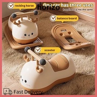 HORIZO Rocking Horse, Cute Universal Wheel Baby Car,  Peanut Shaped Baby Tricycle Bicycle Kids