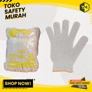 Yellow Striped Gloves 4 Threads for Construction Projects