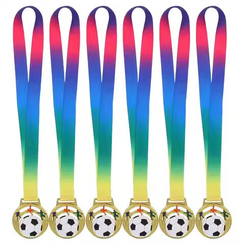 6pcs Hollow Soccer Medals Zinc Alloy Sports Awards for Kids Metal Prizes Lightweight Football Awards