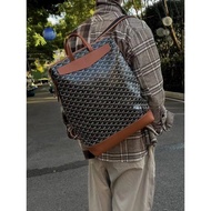 Goyard Goyard Commuter Tote Backpack Classic Y-Coated Canvas with Genuine Leather Handle Large Capac