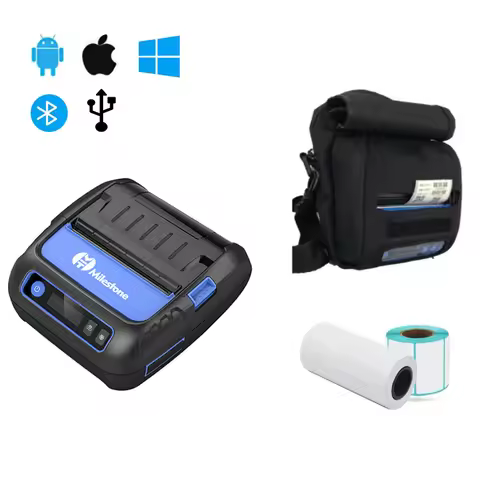 Milestone P80F Portable Thermal Printer 80MM Bluetooth Receipt & Label Printer Compatible for iOS An