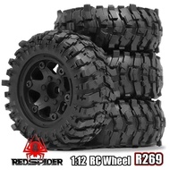 1.9" 88mm Rock Crawling Tyres With Plastic Beadlock Rims For 1/12 Off-Road RC Car MJX H12Y+ Axial SC