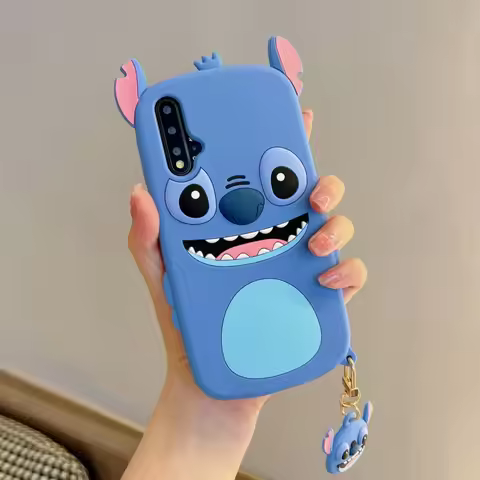 3D Cartoon Cute Stitch Anti Fall Phone Case For Vivo X70 X60 X50 X30 X27 X21 V21 V21 V20 Pro Soft Si