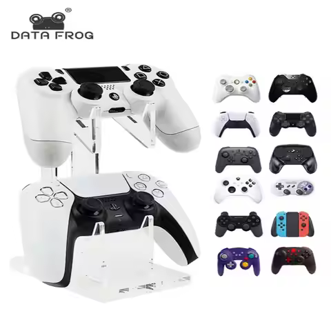 DATA FROG Dual Controller Stand for PS5, PS4, PS3, Desk Controller Holder, Gamepad, Joystick Desk St