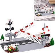 Usoway Train Tracks Pieces Building Block Set 02, City Train Track Railroad Tracks, Traffic Light Railroad Crossing Building Bricks, Kid Gifts for Ages 6+, Compatible with Major Brands Bricks