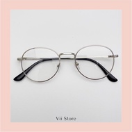 Eyewear metal glasses with 0 degree round frame