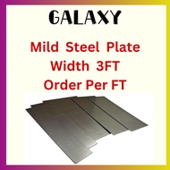 Mild Steel Plate Width 3FT - 1.0mm Thickness ( Order Per FT ) Besi Papan Metal Plate