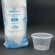 🔥🔥READY STOCK 20oz Round Disposable Plastic Food Container 20 oz - ABBA ware A20