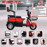 EXOTIC SEPEDA LISTRIK SIERA RODA 3 MOTOR 800WATT 3 SEATER MAX 180KG