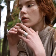 < Little Golden House > Super Beautiful ️ ten.925 Silver Shape Double Ring 925 Silver Ring