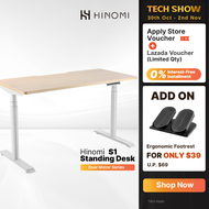 Hinomi S1 Ergonomic Home Office Standing Desk Electric Height Adjustable Dual Motor Table with 4 Mem