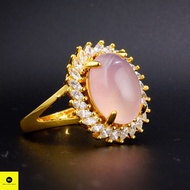 375 GOLD STONE RING 18K Pink/