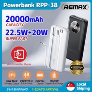 CCC Certificate Remax 20000mAh power bank with 2 Cables Super Fast Charging 20W + 22.5W built-inDual