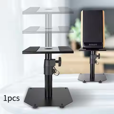Speaker Stand Nonslip Adjustable Height Studio Monitor Stand for Bookshelf Speakers Surround Sound D