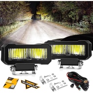 Auxbeam 4.6 Inch LED Pods Light, 2pcs 60w Square Off Road Light Pod, R4 Series Driving Beam Work Aux