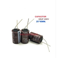 1 Piece C 68UF 400V Capacitor 105C Wire Leg 68MF Distance 8 Mm Size 25*16MM.