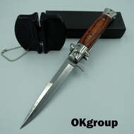 OKgroup Folding knife/// มีดพับพกพา Italian stiletto knife ยาว9.0นิ้ว ระบบดีดใบมีดแรง ตัวล็อคดี สวยง