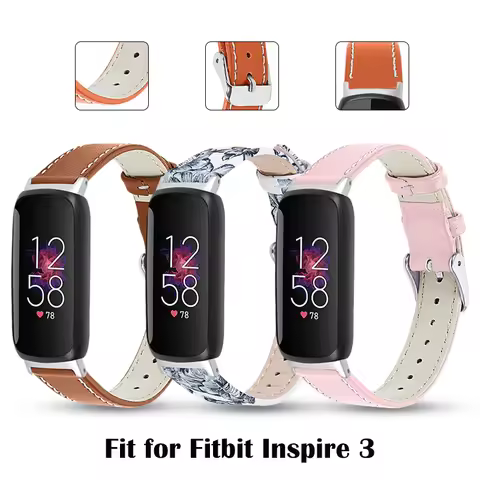 For Fitbit Inspire3 Strap Leather Band High Quality Colorful Women Men Smart Watch Band for Fitbit I