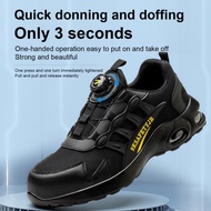 Rotating Button Men's Work Shoes Air Cushion Safety Shoes Anti-smashing Anti-puncture Indestructible Shoes Work Sports Shoes Protective Work Boots Safety Boots Work Shoes Steel Toe Work Shoes Steel Toe Safety Shoes Protective Shoes Steel Toe Shoes Steel T