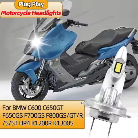 1Pcs Led Lights Motorcycle Headlight Canbus Moto Lamp Fit For BMW C600 C650GT F650GS F700GS F800GS/G