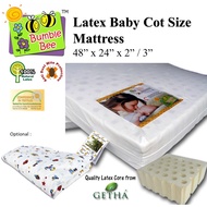 Bumble Bee GETHA 24" X 48" (60cm x 120cm) Thick 2" / 3" Latex Baby Cot Mattress (Optional: Bedsheet)