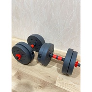 POTENCE DSP15 Dumbbell Barbell Set 15 kg Fitness Equipment barbell set plastic dumbbell set 15kg