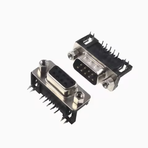 5pcs DR9 Hole/Pin Female/Male Right Angle Welded D-Sub 9 Pin Connector RS232 Connector 90 Degree Ben