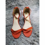 Red Orange Ankle Strap Heels