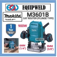 MAKITA MT M3601B 3/8" ROUTER (PLUNGE TYPE) 900W 8MM REPLACING M3601G BIG WOOD TRIMMER COLLET 1/4" 6M