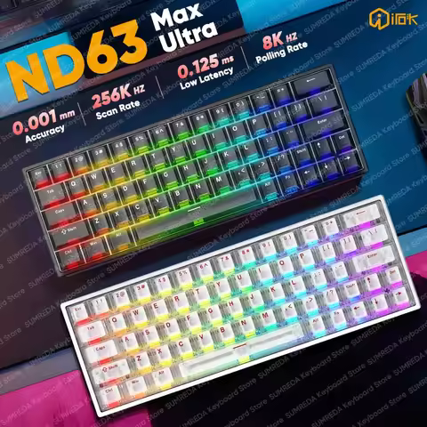 IROK ND63 Max ND63 Ultra ND68 Pro Gaming Magnetic Mechanical Keyboard 60% Layout RT0.001mm 8K 0.125m