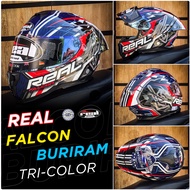 ⚡  หมวกกันน็อค Real Falcon รุ่น  Buriram สีไตร มีให้เลือก 5 Size ทรง Sport สปอยเลอร์ ถอดได้