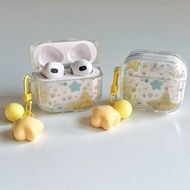 Yellow Star For Airpods Case Earphone With Hanging Strap Airpods4 Airpdos3 pro/pro2/pro3 i11 i12 gen
