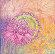 Original floral painting Acrylic on canvas 60 x 60cm handmade