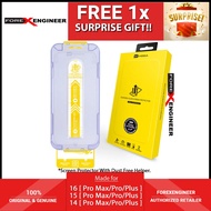 16 / 15 / 14 [ Pro Max / Pro / Plus ] Hoda Tempered Glass Screen Protector  ( Dust Free Helper Inclu