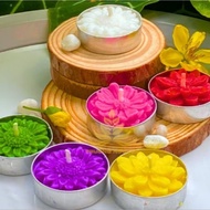 Multi-colored coin tealight candles, organic candles, pack of 10, no black smoke, burning time 4 hou