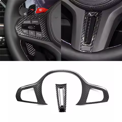 Carbon Fiber Steering Wheel Cover Trim Decor For BMW 1 2 3 4 5 Series G30 G32 G42 G14 G01 G02 G05 G0