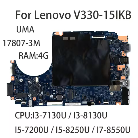 Laptop Motherboard For Lenovo V330-15IKB 17807-3M With CPU I3-7130U I5-7200U I5-8250U RAM 4G FRU:5B2