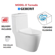 【SG Stock】LOCAL BRAND RIMLESS  MODEL C / TORNADO MODEL D  GEBERIT FITTING ONE- PC TOILET BOWL
