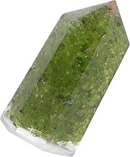 Amogeeli Pack of 2 Hexagonal Orgone Crystal Pointed Faceted Prism Wands Tower for Meditation Decor,