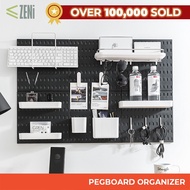 ZENi Pegboard Organizer | Compatible with IKEA SKADIS | Wall Shelf Accessories Hanger Board