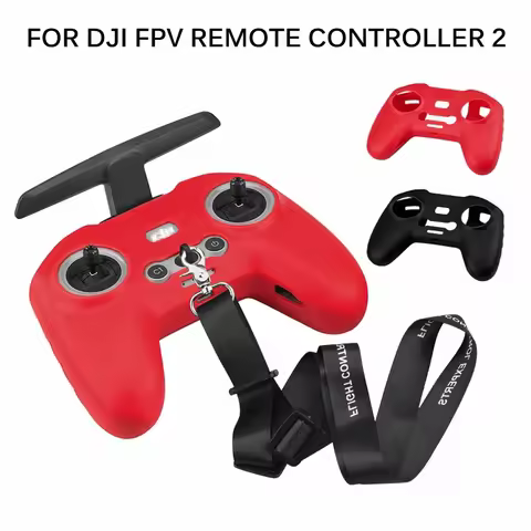 Protective Case Silicone Cover Neck Strap For DJI FPV Combo Remote Controller 2 Skin Sleeve Anti-Los