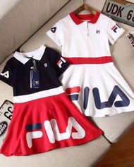 女童Fila polo領連身裙