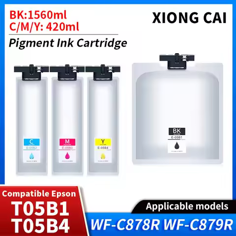 large capacity T05B1 T05B2 T05B3 T05B4 Pigmen Ink Bag Compatible For Epson WF-C878R WF-C879R C878R C